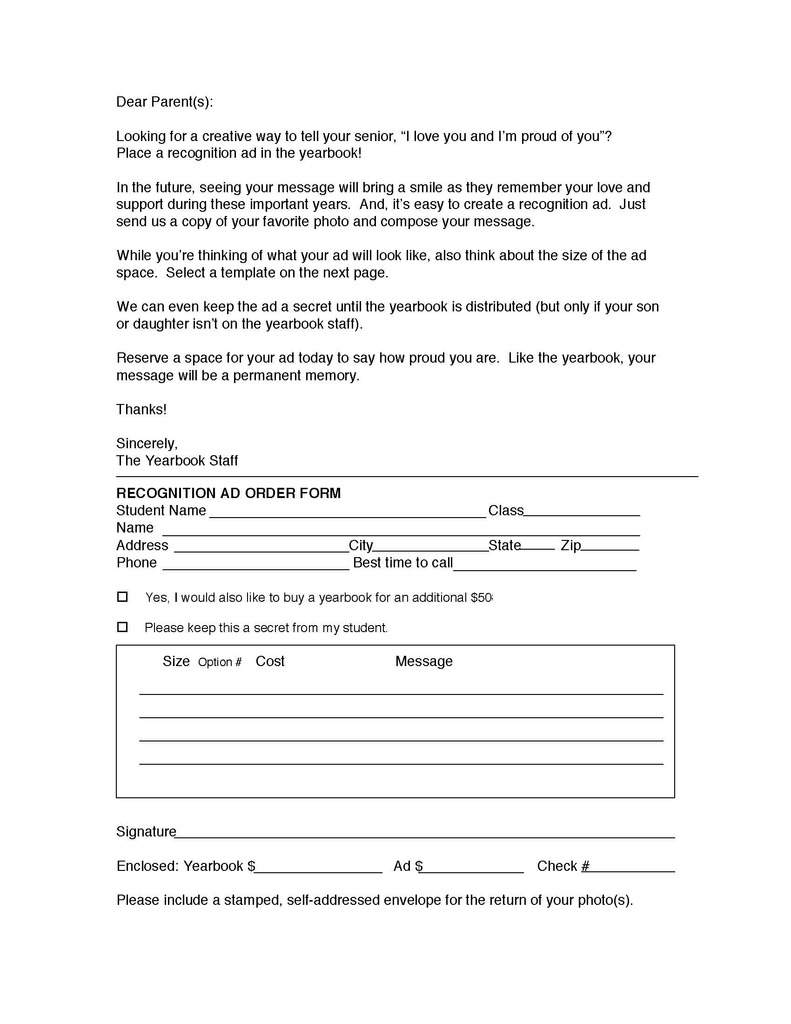 senior dedication form