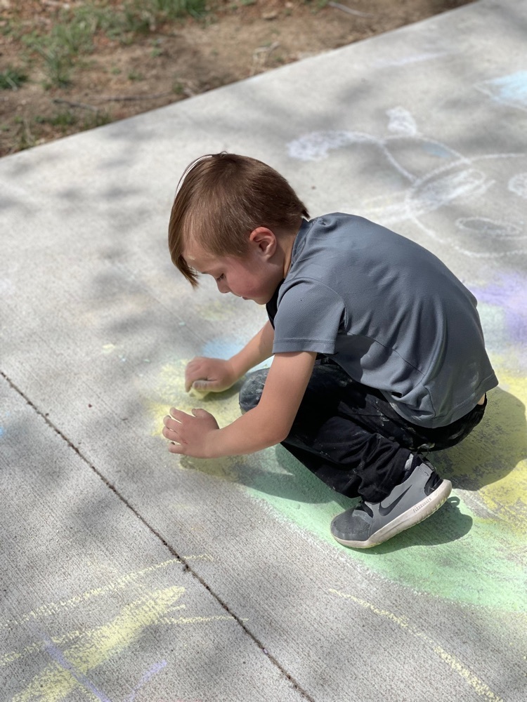 kindergarten chalk drawing
